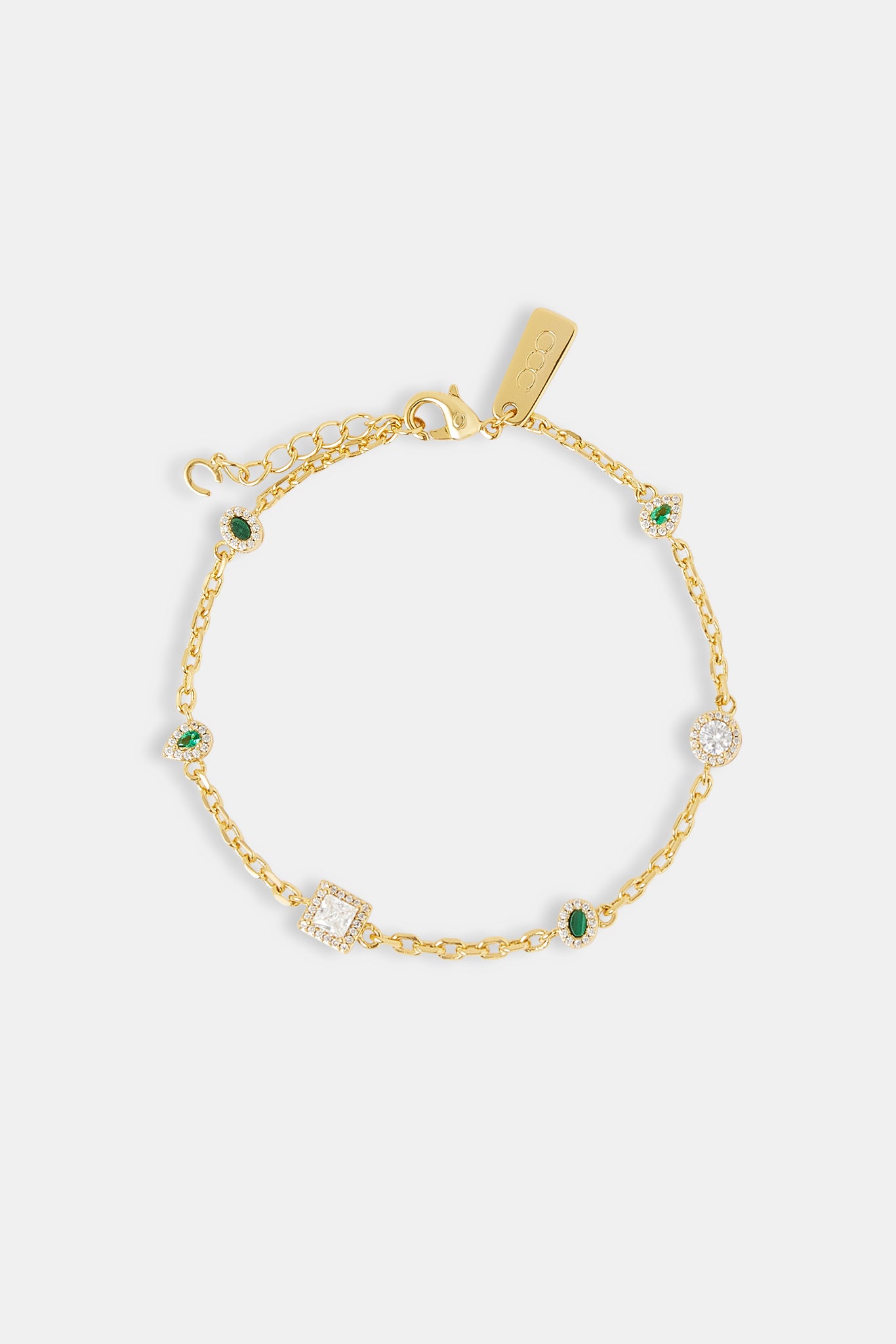 Grünes Malachit & Edelstein Rolo Armband - 6mm